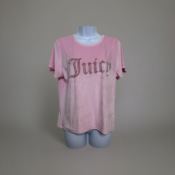 Juicy Couture Velour Women's Size XL Pink Sleepwear Lounge Shirt - Picture 1 of 8